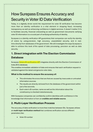 How Surepass Ensures Accuracy and Security in Voter ID Data Verification
