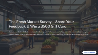 Take The Fresh Market Survey and Win a $500 Gift Card!