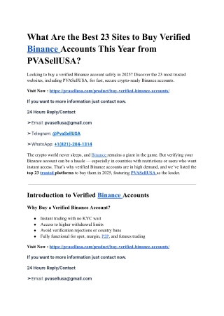 How can i Buying Verified Binance Accounts Online (2025 Secure Guide)