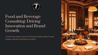 Food and Beverage Consulting Driving Innovation and Brand Growth
