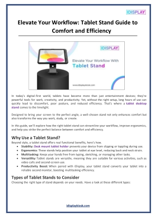 Elevate Your Workflow Tablet Stand Guide to Comfort and Efficiency