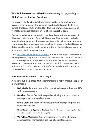The RCS Revolution - Why Every Industry is Upgrading to Rich Communication Servi