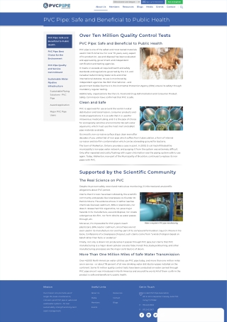 PVC Pipe Safe and Beneficial to Public Health