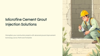 Microfine Cement Grout Injection Solutions | Sipro Management