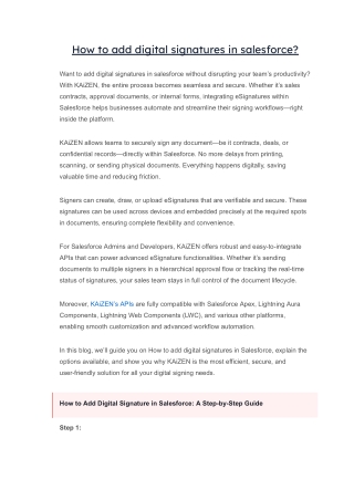 How to add digital signature in Salesforce?