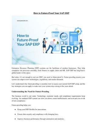 How to Future-Proof Your SAP ERP