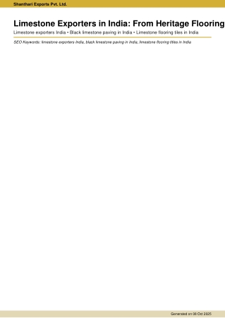 Limestone Exporters in India: From Heritage Flooring to Modern Paving