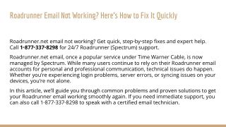 Roadrunner Email Not Working_ Here’s How to Fix It Quickly