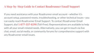 A Step-by-Step Guide to Contact Roadrunner Email Support