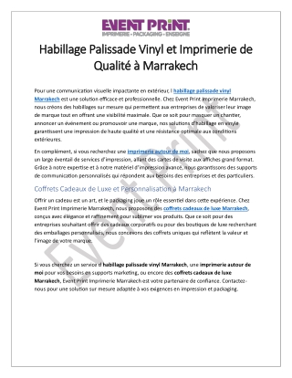 Habillage Palissade Vinyl Marrakech