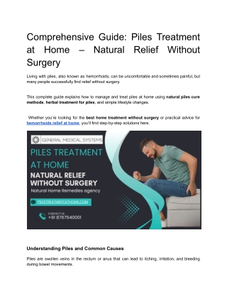 Comprehensive Guide_ Piles Treatment at Home – Natural Relief Without Surgery