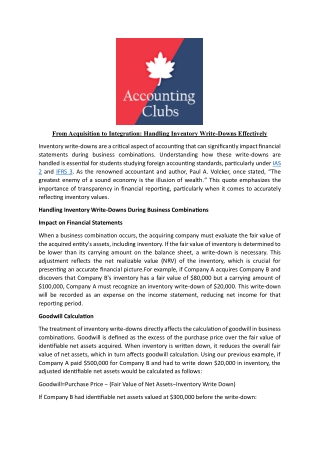 From Acquisition to Integration: Handling Inventory Write-Downs Effectively