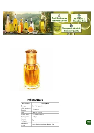Indian Attars & Aroma Therapy Oil Manufacturers