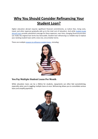 Why You Should Consider Refinancing Your Student Loan?