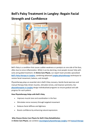 Bell’s Palsy Treatment in Langley Regain Facial Strength and Confidence