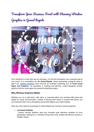 Transform Your Business Front with Stunning Window Graphics