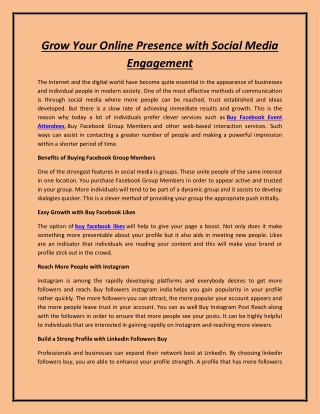 Grow Your Online Presence with Social Media Engagement