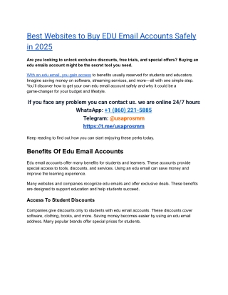 Best Websites to Buy EDU Email Accounts Safely in 2025