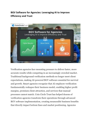 BGV Software for Agencies - Leveraging AI to Improve Efficiency and Trust