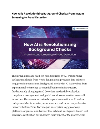 How AI is Revolutionizing Background Checks - From Instant Screening to Fraud Detection