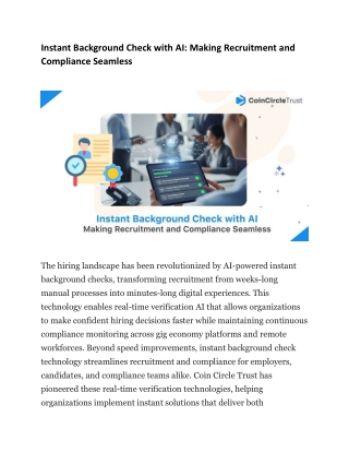 Instant Background Check with AI - Making Recruitment and Compliance Seamless