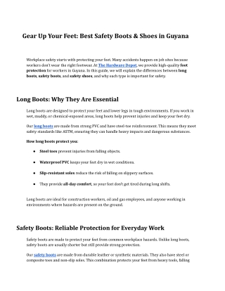 Gear Up Your Feet Best Safety Boots & Shoes in Guyana