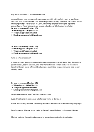 Buy Naver Accounts — pvasmmmarket