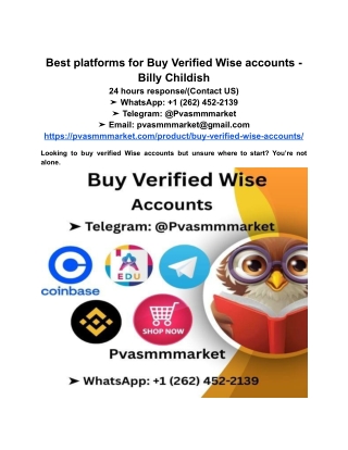 _Best platforms for Buy Verified Wise accounts - Billy Childish (1)