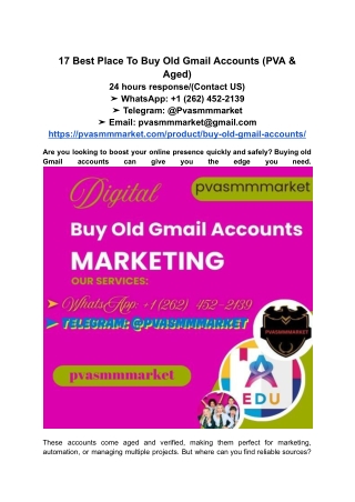 _17 Best Place To Buy Old Gmail Accounts (PVA & Aged)
