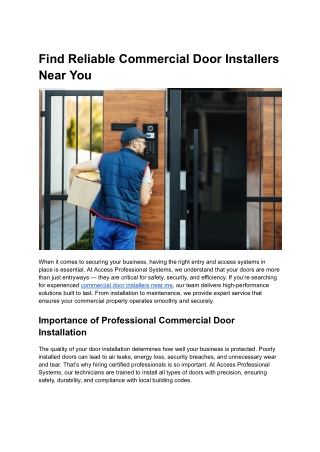 Find Reliable Commercial Door Installers Near You