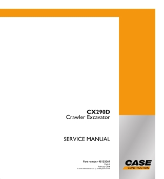 CASE CX290D Crawler Excavator Service Repair Manual Instant Download