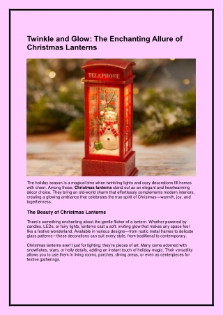 The Enchanting Allure of Christmas Lanterns