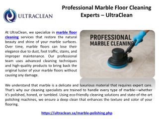 Professional Marble Floor Cleaning Experts – UltraClean
