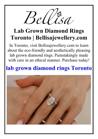 Lab Grown Diamond Rings Toronto | Bellisajewellery.com