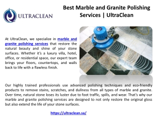 Best Marble and Granite Polishing Services | UltraClean