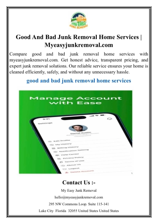 Good And Bad Junk Removal Home Services  Myeasyjunkremoval