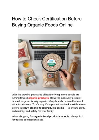 How to Check Certification Before Buying Organic Foods Online