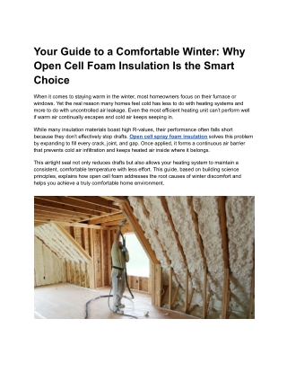 Your Guide to a Comfortable Winter_ Why Open Cell Foam Insulation Is the Smart Choice
