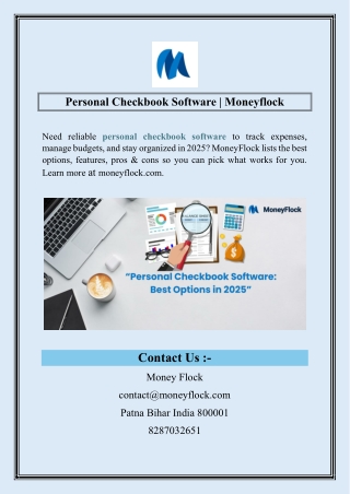 Personal Checkbook Software | Moneyflock