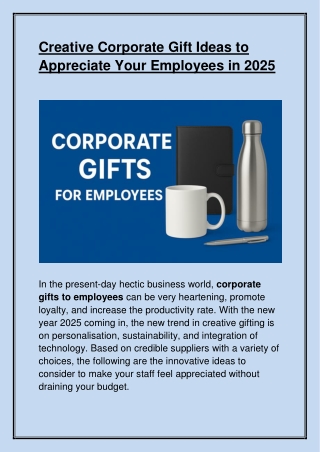 Creative Corporate Gift Ideas to Appreciate Your Employees in 2025
