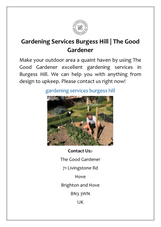 Gardening Services Burgess Hill | The Good Gardener