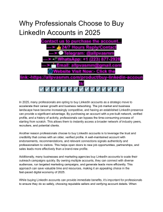 Why Professionals Choose to Buy LinkedIn Accounts in 2025