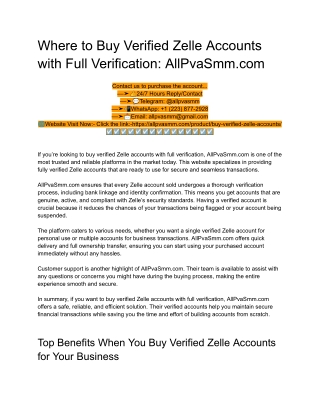 Where to Buy Verified Zelle Accounts with Full Verification_ AllPvaSmm.com