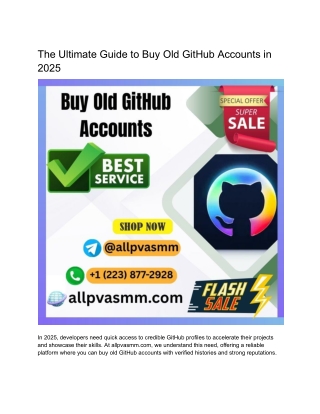 The Ultimate Guide to Buy Old GitHub Accounts in 2025