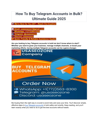 How To Buy Telegram Accounts in Bulk_