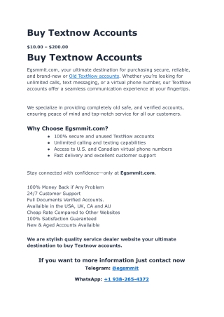 Advantages of Buying Textnow Accounts in 2025