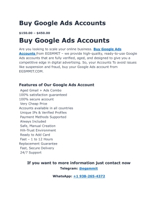 Buy Google Ads Accounts