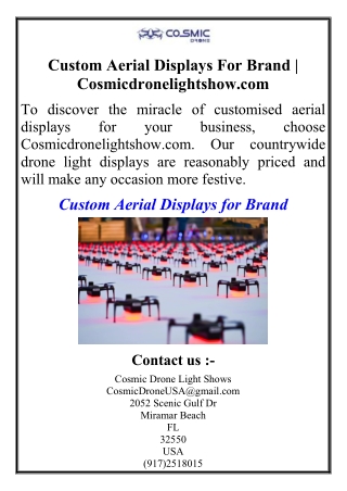 Custom Aerial Displays For Brand | Cosmicdronelightshow.com