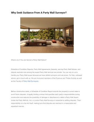 Why Seek Guidance From A Party Wall Surveyor