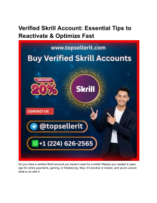 Verified Skrill Account_ Essential Tips to Reactivate & Optimize Fast